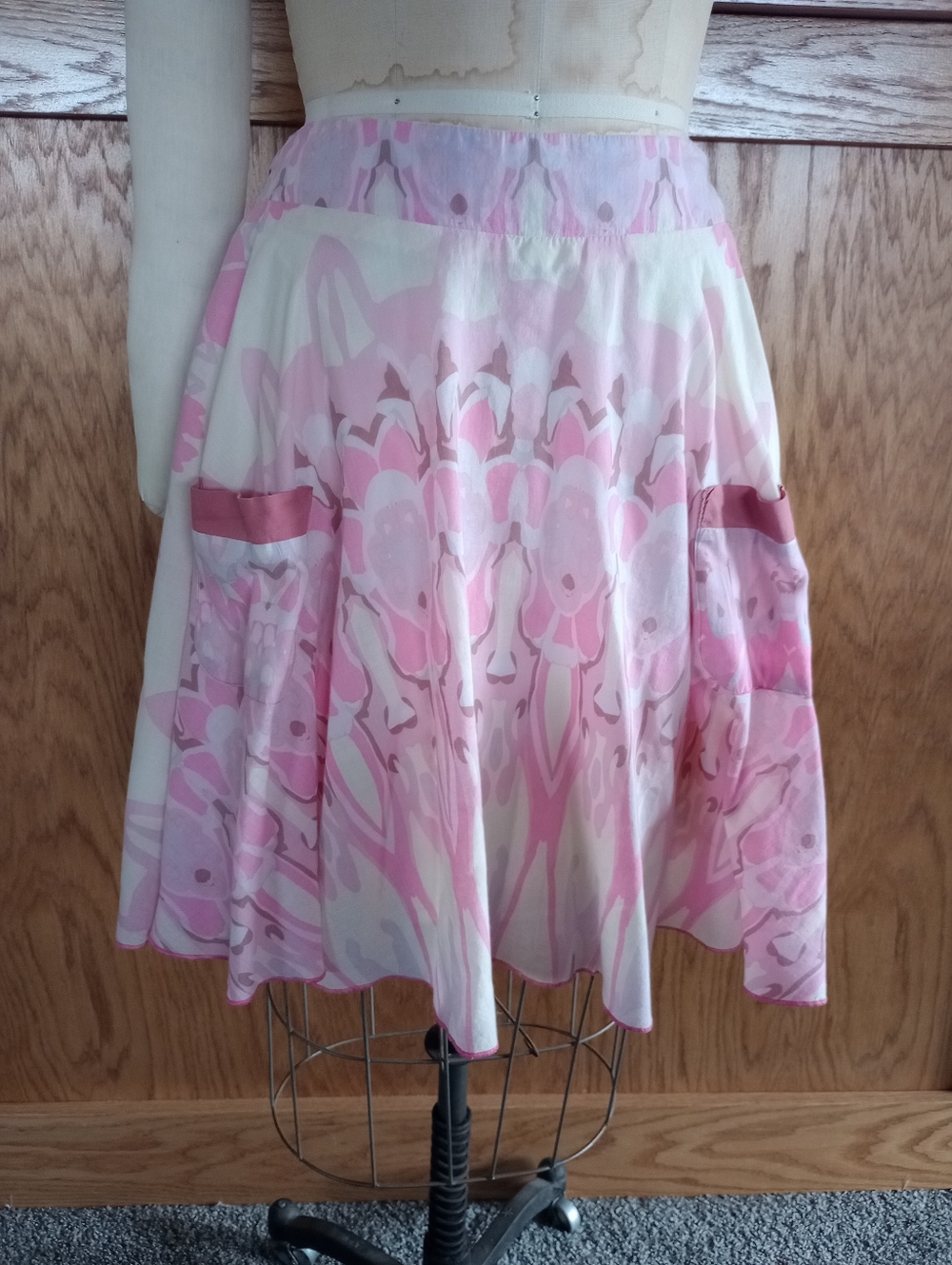 Aryeh Cotton Kaleidoscope Print A-Line Mini Skirt Medium